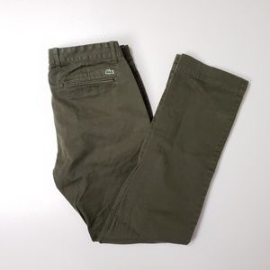 Lacoste Olive Green Khaki Pants Flat Front